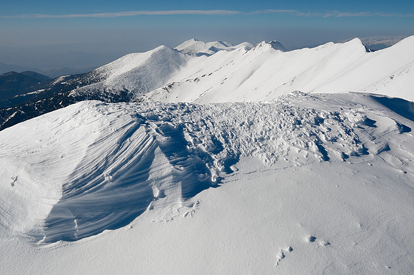 Las montañas del Pirin se aplanan hacia el Oeste